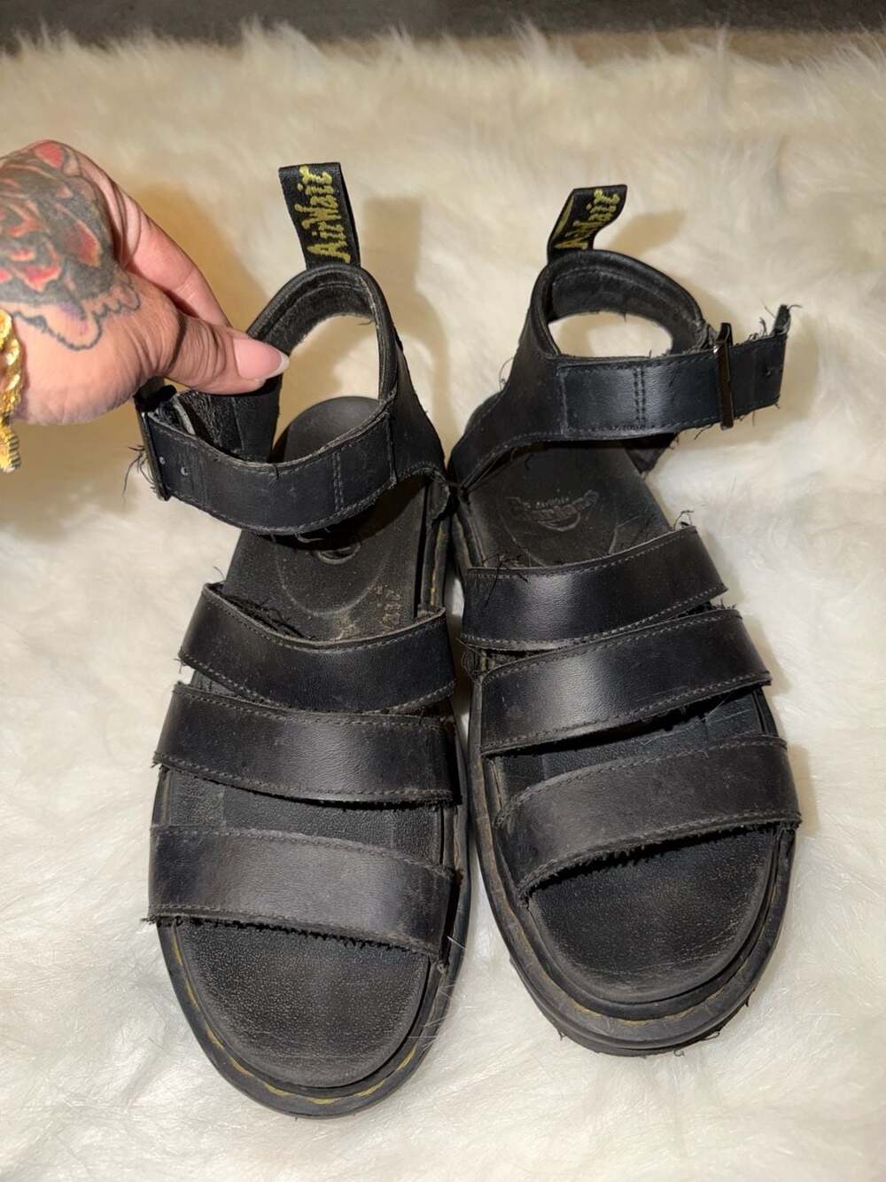 Dr. Martens Blaire Black Leather Gladiator Sandals
